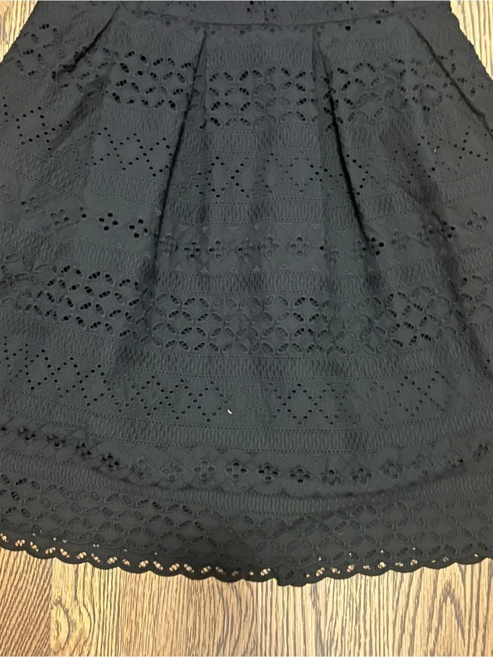 LOFT Black Eyelet Sleeveless Fit & Flare Mini Dress 248